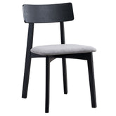 ACME Real Gray Linen Black Side Chair (Set-2) Model DN04186